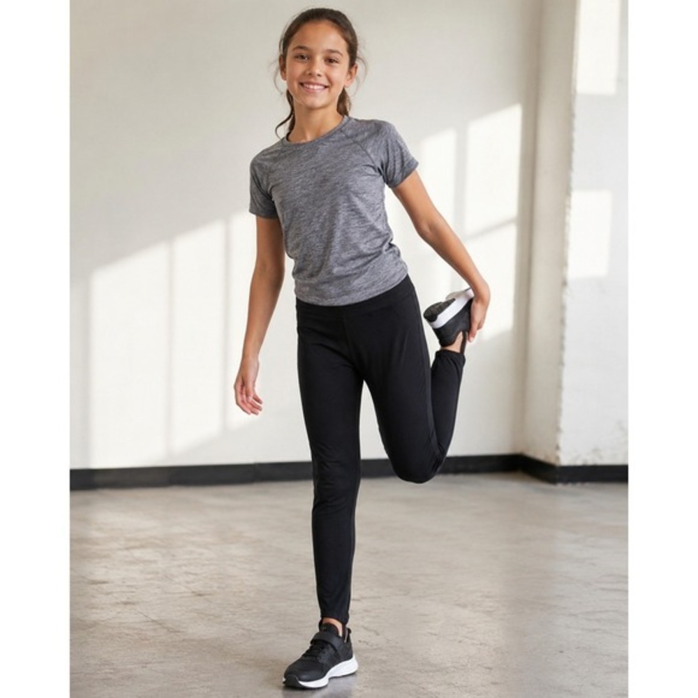Zella Girl Black Stirrup Leggings XL Kids Crop Length Activewear Pants